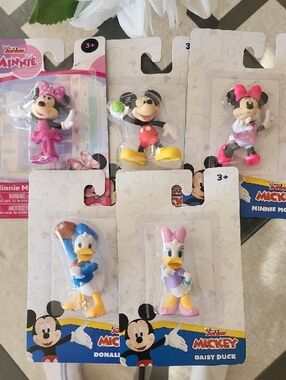 Disney Mini Figures - Pink, Red, Yellow & Blue Characters